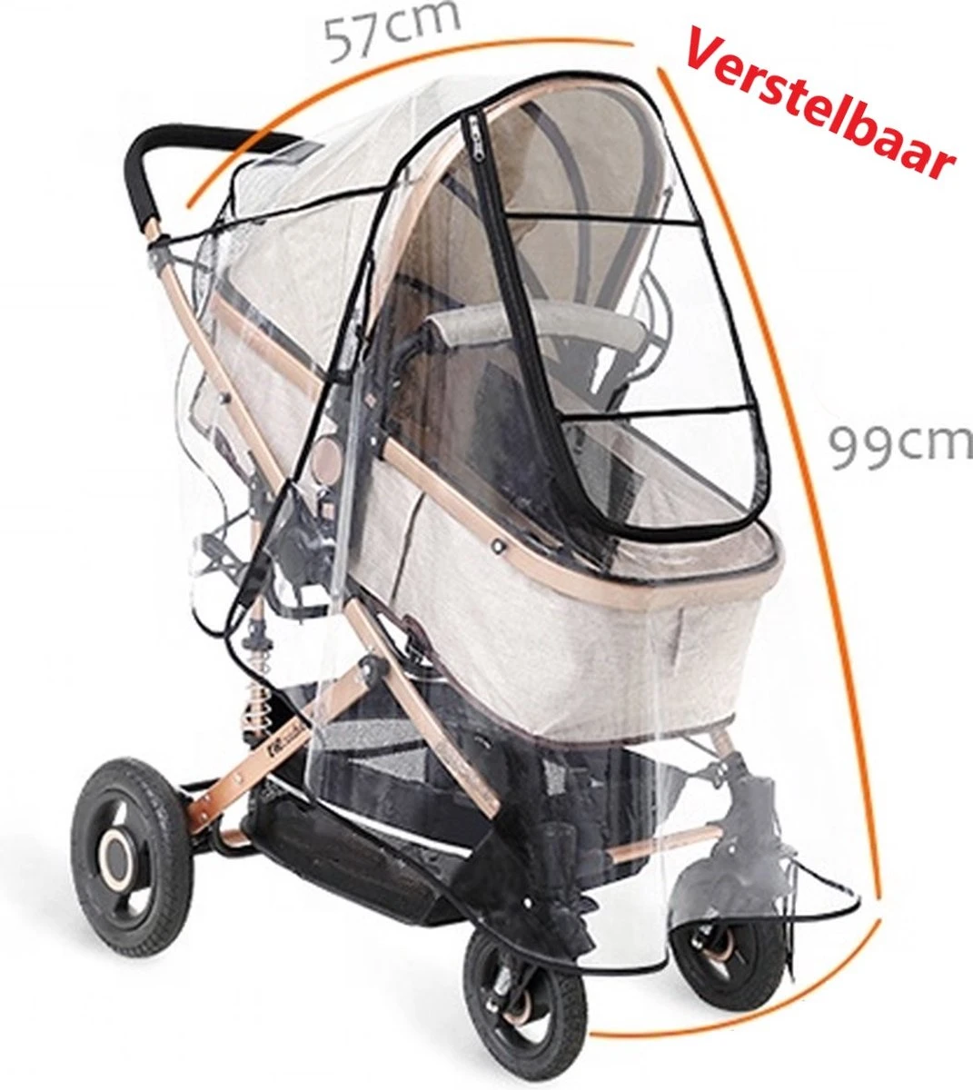 Achilles Universele Regenhoes Kinderwagen (2023 Model)– Buggy Hoes Universeel – Tegen Regen & Miezer 5 Achilles Universele Regenhoes Kinderwagen (2023 Model)– Buggy Hoes Universeel – Tegen Regen & Miezer - Afbeelding 5