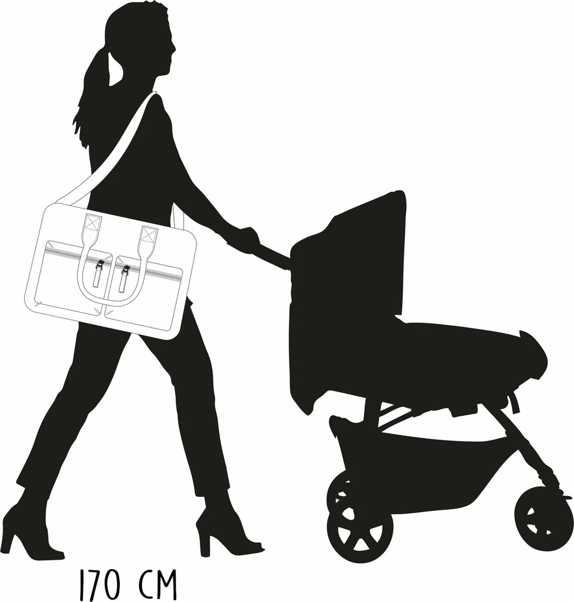 Kidzroom Black And White Luiertas - Zwart - Ophanglussen Kinderwagen - Verschoonmatje - Verstelbare Schouderband 8 Kidzroom Black And White Luiertas - Zwart - Ophanglussen Kinderwagen - Verschoonmatje - Verstelbare Schouderband - Afbeelding 8