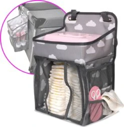 Casteleyn - Luier Organizer - Luiertas - Commodemandjes - Luierzak - Extra Ruim - Verstelbaar - Waterdicht - Wolkjes -Baby Kinderwagen Serie Winkel 1165x1200 3