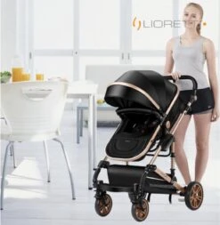 Merkloos Lioretti® Luxe Baby Buggy 3 In 1 | Baby Wagen | Kinderwagen Met Stoel En Wieg | Inklapbaar | Hoge Kwaliteit | Combi | Zwart -Baby Kinderwagen Serie Winkel 1173x1200 5