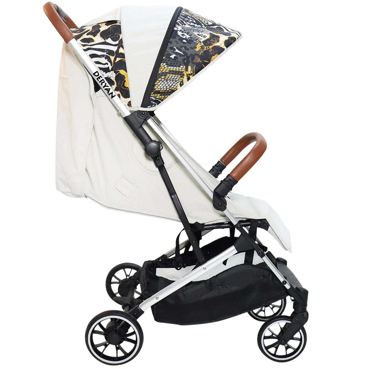 Deryan Luxe Rolo Luxe Lichtgewicht Buggy - Zoo Creme 1 Deryan Luxe Rolo Luxe Lichtgewicht Buggy - Zoo Creme