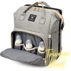 Luier- En Verzorgingstas - Luiertassen - Baby Rug Tas Met Isoleervak - Incl Flessen Verwarmer - Luiertas - Unisex/Jongens/Meisjes - Grijs - Luier Tas - Verzorgingstas Baby - Uitschuifbaar Verschoon/ Slaap Bedje - Incl Matrasje Baby - USB Poort -Baby Kinderwagen Serie Winkel 1192x1200 2