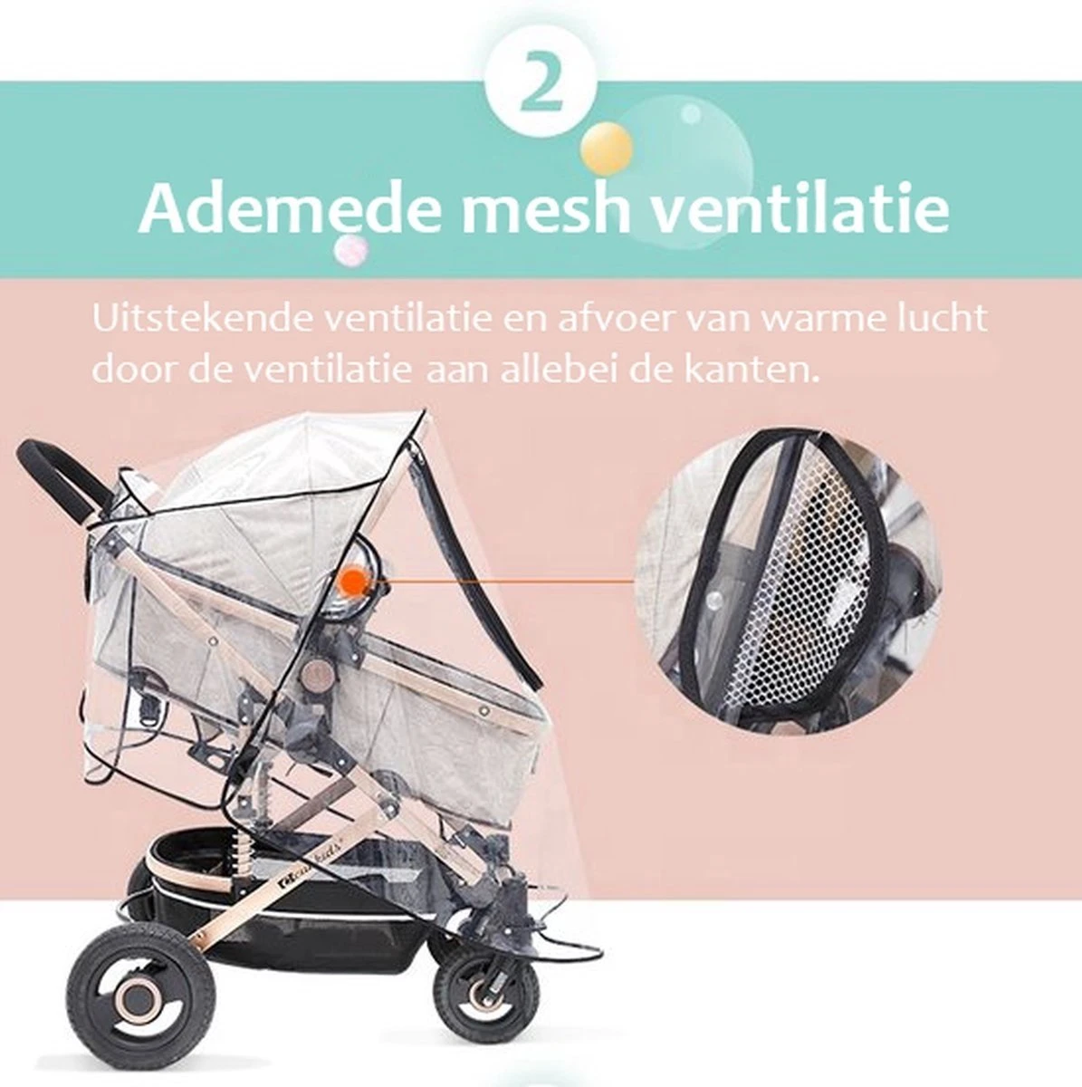 Achilles Universele Regenhoes Kinderwagen (2023 Model)– Buggy Hoes Universeel – Tegen Regen & Miezer 2 Achilles Universele Regenhoes Kinderwagen (2023 Model)– Buggy Hoes Universeel – Tegen Regen & Miezer - Afbeelding 2