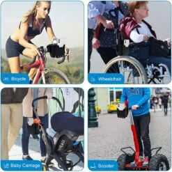 BOTC 2 In 1 Bekerhouders & Telefoonhouder - Cup Organizer Voor Kinderwagen, Fiets, Rolstoel, Walker - Zwart -Baby Kinderwagen Serie Winkel 1198x1200 5