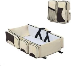 Merkloos Decopatent® Baby Bed - Luiertas - Reisbedje Voor Baby’s En Kleuters - Opvouwbare Reiswieg - Reisbed Met Matras - Reistas - Creme -Baby Kinderwagen Serie Winkel 1200x1106 2
