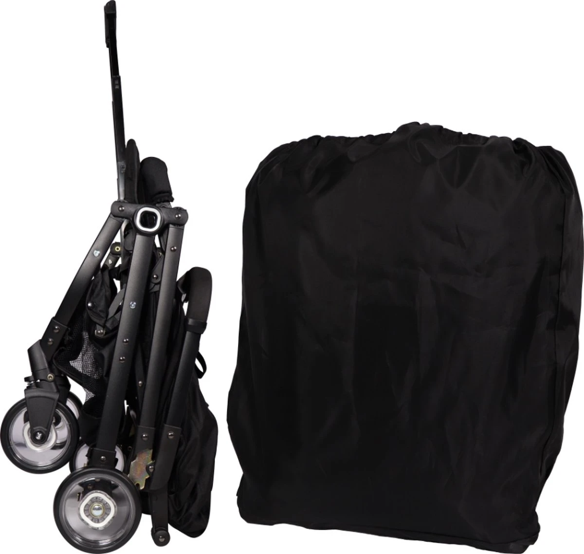 Ding Vivo Wandelwagen - Zwart - Inklapbare Buggy - Inclusief Boodschappenmandje En Zonnekap 2 Ding Vivo Wandelwagen - Zwart - Inklapbare Buggy - Inclusief Boodschappenmandje En Zonnekap - Afbeelding 2