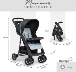 Hauck Shopper Neo II Buggy - Caviar/Silver 18 Hauck Shopper Neo II Buggy - Caviar/Silver -Baby Kinderwagen Serie Winkel 1200x1139 1