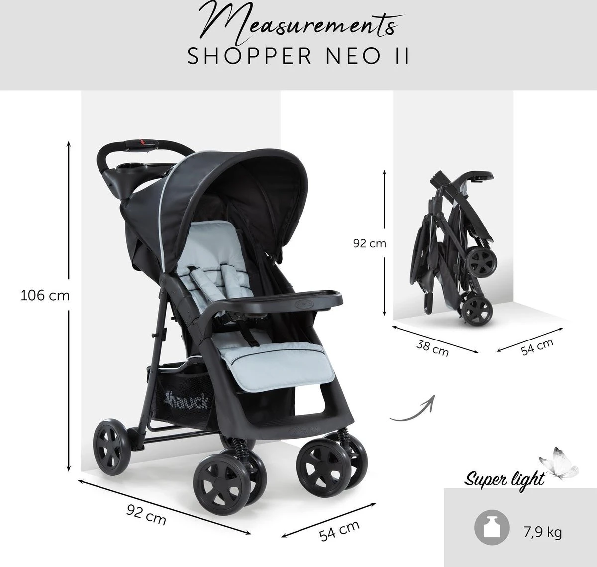 Hauck Shopper Neo II Buggy - Caviar/Silver 5 Hauck Shopper Neo II Buggy - Caviar/Silver - Afbeelding 5