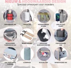 Vulpes BabyCare® Luiertas Rugzak - Luiertassen Met Babybed - Grote Luiertas Met Wieg- Luiertas Verzorgingstas Met Babybedje - Verzorgingsrugzak - Grijs 22 Vulpes BabyCare® Luiertas Rugzak - Luiertassen Met Babybed - Grote Luiertas Met Wieg- Luiertas Verzorgingstas Met Babybedje - Verzorgingsrugzak - Grijs -Baby Kinderwagen Serie Winkel 1200x1149