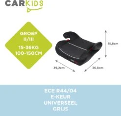 Carkids Auto Zitverhoger Grijs | Autostoeltje Groep 2-3 | Kinderen Van 3,5-12 Jaar | 15-36 Kg -Baby Kinderwagen Serie Winkel 1200x1150 14
