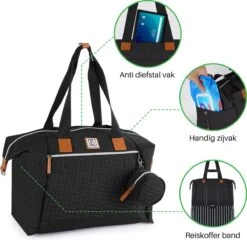 Brisby Slijtvaste Luiertas - Verzorgingstas Groot -Zwart - Inclusief Verschoonmatje - Isoleervakken - Fopspeen Houder - Makkelijk Te Bevestigen Aan De Kinderwagen -Baby Kinderwagen Serie Winkel 1200x1165 2