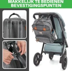 Brisby Slijtvaste Luiertas – Verzorgingstas – Met Buggymontage -Donkergrijs -Baby Kinderwagen Serie Winkel 1200x1181 1