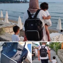 NanaBeebi Luiertas Rugzak Met Verschoonmatje - Zwart - Inclusief Flessenwarmhouder - Kinderwagenhaken En Isoleervak -Baby Kinderwagen Serie Winkel 1200x1200 171