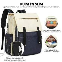 Miss Lulu Luier- En Verzorgingstas - Luiertas Met USB Oplaadstation - Baby Rug Tas Met Isoleervak - Reis Rugzak - Grote Capaciteit - Unisex/Jongens/Meisjes - Blauw (E1970 NY) -Baby Kinderwagen Serie Winkel 1200x1200 231