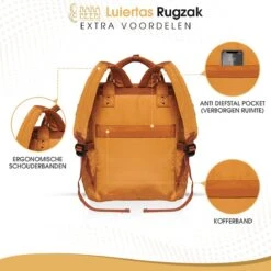 NanaBeebi Luiertas Rugzak Met Verschoonmatje - Cognac - Inclusief Flessenwarmhouder - Kinderwagenhaken En Isoleervak -Baby Kinderwagen Serie Winkel 1200x1200 260