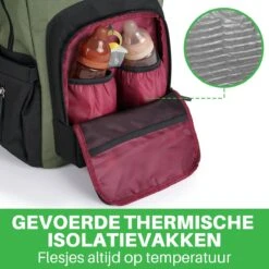 Brisby Slijtvaste Luiertas – Verzorgingstas - Two Tone Groen En Zwart - Inclusief Verschoonmatje - Isoleervakken - Met Geïntegreerde Kinderwagen Haken -Baby Kinderwagen Serie Winkel 1200x1200 324