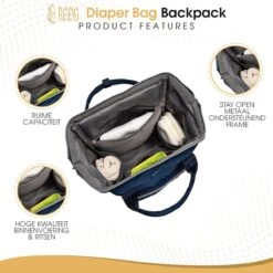 NanaBeebi Luiertas - Rugzak - Met Isoleervak - Blauw- Inclusief Flessenwarmhouder En Kinderwagenhaken 16 NanaBeebi Luiertas - Rugzak - Met Isoleervak - Blauw- Inclusief Flessenwarmhouder En Kinderwagenhaken -Baby Kinderwagen Serie Winkel 1200x1200 347