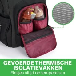 Brisby Slijtvaste Luiertas – Verzorgingstas - Two Tone Zwart En Donkergrijs - Inclusief Verschoonmatje - Isoleervakken - Met Geïntegreerde Kinderwagen Haken -Baby Kinderwagen Serie Winkel 1200x1200 368