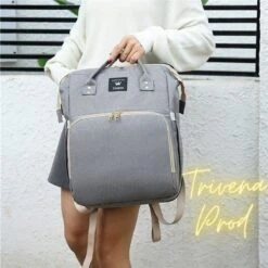 Luier- En Verzorgingstas - Luiertassen - Baby Rug Tas Met Isoleervak - Incl Flessen Verwarmer - Luiertas - Unisex/Jongens/Meisjes - Grijs - Luier Tas - Verzorgingstas Baby - Uitschuifbaar Verschoon/ Slaap Bedje - Incl Matrasje Baby - USB Poort -Baby Kinderwagen Serie Winkel 1200x1200 389