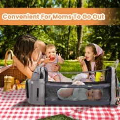 Product Plaza - Luier- En Verzorgingstas - Baby Rug Tas Met Bed - Reis Rugzak - Grote Capaciteit - Jongens En Meisjes - Grijs - Luier Tas - Verzorgingstas Baby - Uitschuifbaar Verschoon/ Slaap Bedje – Multifunctionele Rugzak 0-1 Jaar – -Baby Kinderwagen Serie Winkel 1200x1200 432