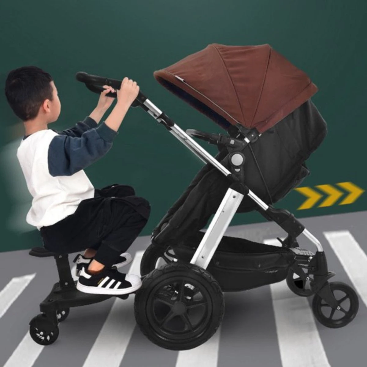 Merkloos Kinderwagen/Buggy Meerijdplankje - Kant & Klaar - In Elkaar Gezet - Universeel – Met Zitje – Verstelbaar – Zwart 2 Merkloos Kinderwagen/Buggy Meerijdplankje - Kant & Klaar - In Elkaar Gezet - Universeel – Met Zitje – Verstelbaar – Zwart - Afbeelding 2