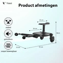 Vosoi - Meerijdplankje - Kinderwagen - Buggy's - Onderweg - Universeel - Verstelbaar - Zitje - Onderweg - 2 Wielen - Kinderwagen Accessoires 10 Vosoi - Meerijdplankje - Kinderwagen - Buggy's - Onderweg - Universeel - Verstelbaar - Zitje - Onderweg - 2 Wielen - Kinderwagen Accessoires -Baby Kinderwagen Serie Winkel 1200x1200 625