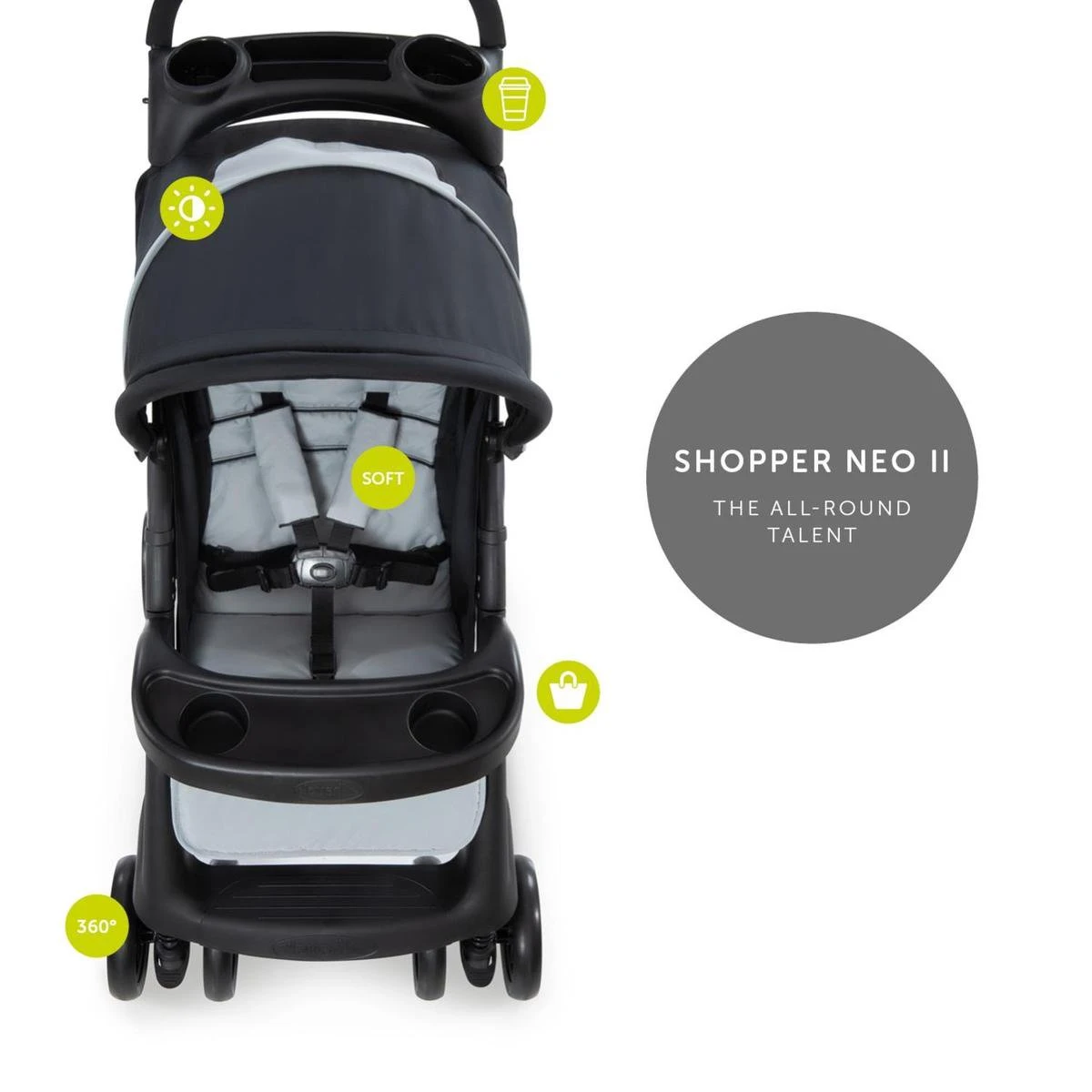 Hauck Shopper Neo II Buggy - Caviar/Silver 8 Hauck Shopper Neo II Buggy - Caviar/Silver - Afbeelding 8