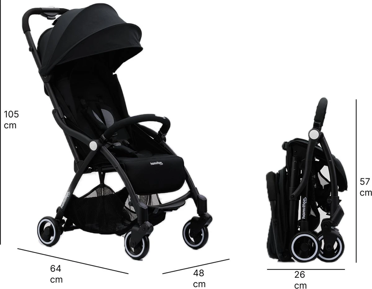 Hamilton By Yoop S1 Plus Buggy Met Monteerbare Premium Wieg – Nieuwer En Hoger 2023 Model - Stroller Met One Hand Folding Technologie – Zwart/Antraciet - Licht, Verstelbaar, Wendbaar - Geschikt Van 0 Maanden Tot 4 Jaar 19 Hamilton By Yoop S1 Plus Buggy Met Monteerbare Premium Wieg – Nieuwer En Hoger 2023 Model - Stroller Met One Hand Folding Technologie – Zwart/Antraciet - Licht, Verstelbaar, Wendbaar - Geschikt Van 0 Maanden Tot 4 Jaar - Afbeelding 19