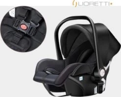 Merkloos Lioretti® Luxe Baby Buggy 3 In 1 | Baby Wagen | Kinderwagen Met Stoel En Wieg | Inklapbaar | Hoge Kwaliteit | Combi | Zwart -Baby Kinderwagen Serie Winkel 1200x960 3