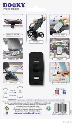 Dooky Telefoonhouder Smartphone Telefoon Houder 360* Rotatie Universeel Kinderwagen Fiets Zwart -Baby Kinderwagen Serie Winkel 701x1200 3