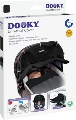 Dooky Universal Cover Zonnescherm Kinderwagen - Uni Zwart -Baby Kinderwagen Serie Winkel 764x1200 2