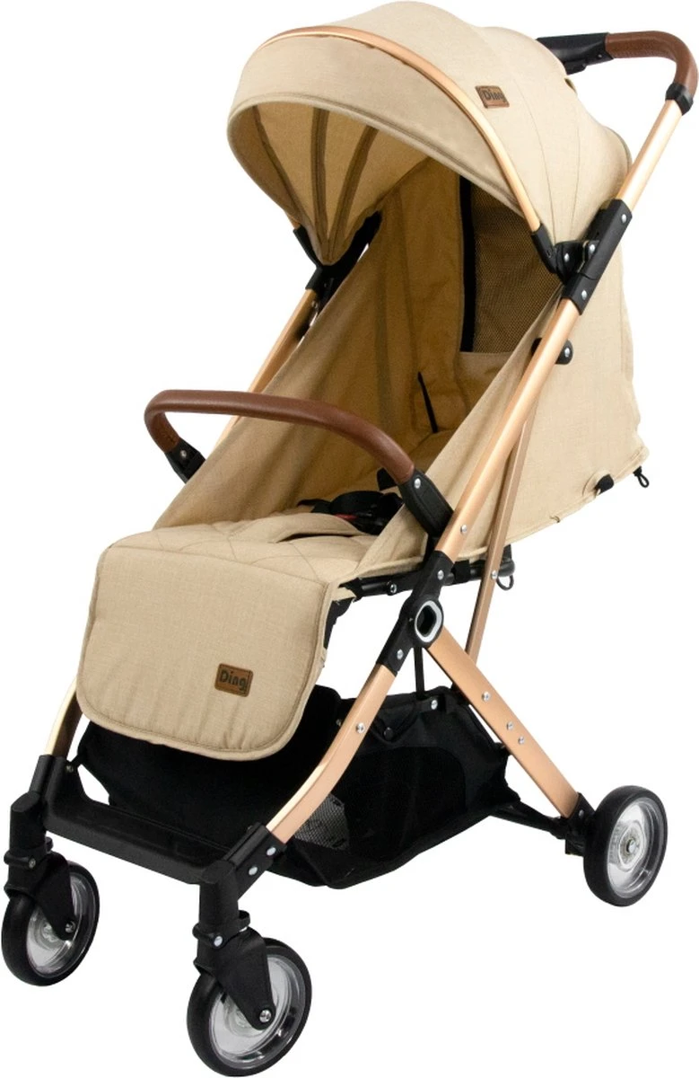 Ding Vivo Wandelwagen - Beige/Rose - Inklapbare Buggy - Inclusief Boodschappenmandje En Zonnekap 10 Ding Vivo Wandelwagen - Beige/Rose - Inklapbare Buggy - Inclusief Boodschappenmandje En Zonnekap - Afbeelding 10