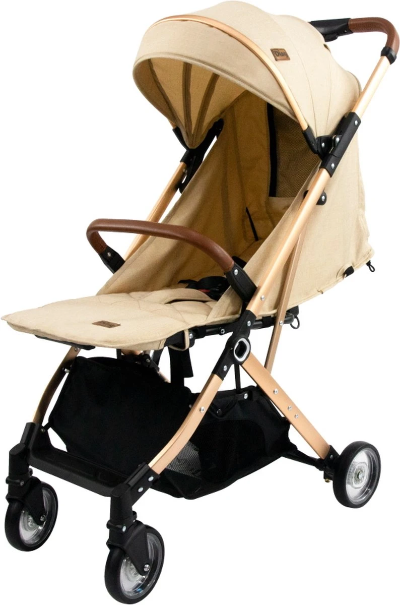 Ding Vivo Wandelwagen - Beige/Rose - Inklapbare Buggy - Inclusief Boodschappenmandje En Zonnekap 3 Ding Vivo Wandelwagen - Beige/Rose - Inklapbare Buggy - Inclusief Boodschappenmandje En Zonnekap - Afbeelding 3