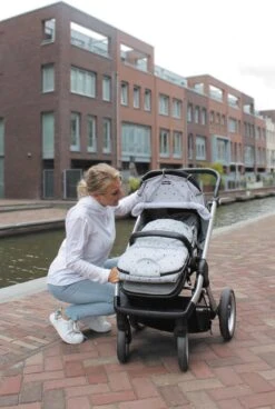 Dooky Universal Cover Zonnescherm Kinderwagen - Light Grey Crowns -Baby Kinderwagen Serie Winkel 806x1200 3