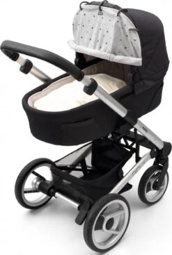 Dooky Universal Cover Zonnescherm Kinderwagen - Light Grey Crowns -Baby Kinderwagen Serie Winkel 808x1200 2