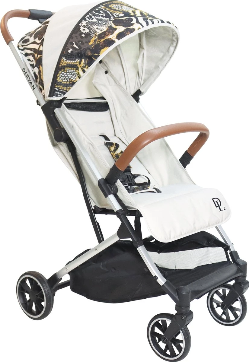 Deryan Luxe Rolo Luxe Lichtgewicht Buggy - Zoo Creme 6 Deryan Luxe Rolo Luxe Lichtgewicht Buggy - Zoo Creme - Afbeelding 6