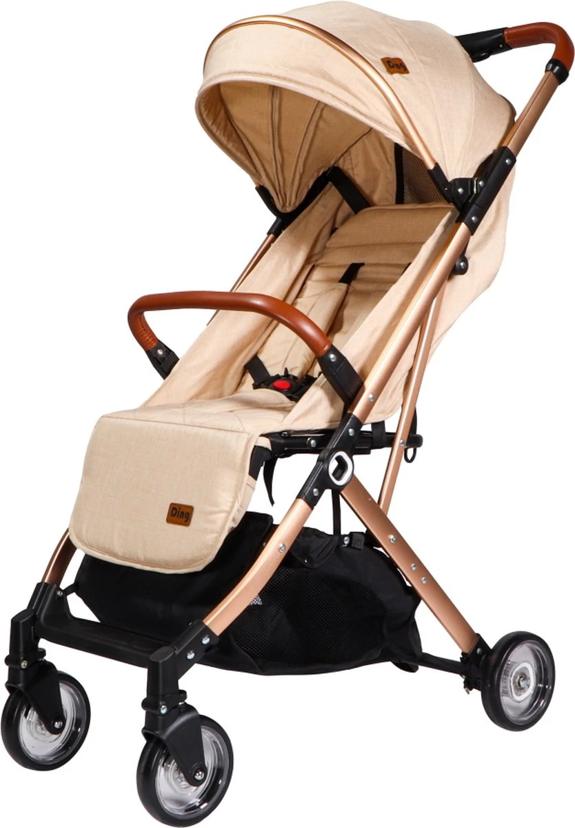 Ding Vivo Wandelwagen - Beige/Rose - Inklapbare Buggy - Inclusief Boodschappenmandje En Zonnekap 1 Ding Vivo Wandelwagen - Beige/Rose - Inklapbare Buggy - Inclusief Boodschappenmandje En Zonnekap