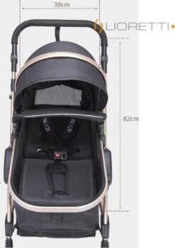Merkloos Lioretti® Luxe Baby Buggy 3 In 1 | Baby Wagen | Kinderwagen Met Stoel En Wieg | Inklapbaar | Hoge Kwaliteit | Combi | Zwart -Baby Kinderwagen Serie Winkel 849x1200 6