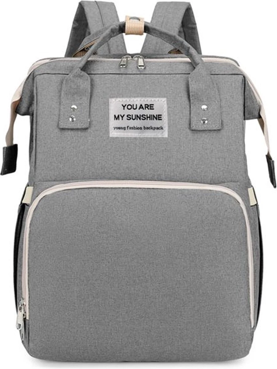 Faseras Multifunctionele Luiertas - Incl. Babybed & Verschoningsmatje - Isolatie - Met USB - 3-in-1 Verzorgingstas - Grijs 4 Faseras Multifunctionele Luiertas - Incl. Babybed & Verschoningsmatje - Isolatie - Met USB - 3-in-1 Verzorgingstas - Grijs - Afbeelding 4