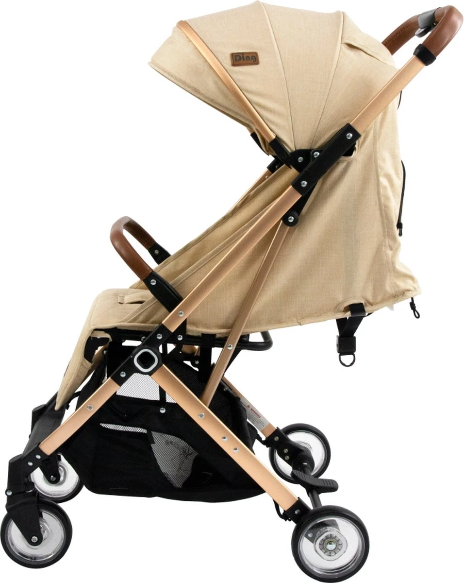 Ding Vivo Wandelwagen - Beige/Rose - Inklapbare Buggy - Inclusief Boodschappenmandje En Zonnekap 8 Ding Vivo Wandelwagen - Beige/Rose - Inklapbare Buggy - Inclusief Boodschappenmandje En Zonnekap - Afbeelding 8